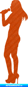 Samolepka Zpěvačka 002 levá 3D karbon oranžový