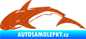 Samolepka Žralok 007 levá 3D karbon oranžový