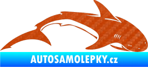 Samolepka Žralok 007 pravá 3D karbon oranžový