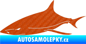 Samolepka Žralok 008 levá 3D karbon oranžový