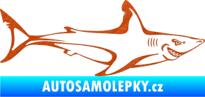 Samolepka Žralok 009 pravá 3D karbon oranžový