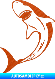 Samolepka Žralok 010 levá 3D karbon oranžový