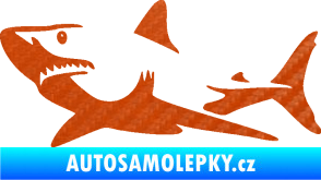 Samolepka Žralok 015 levá 3D karbon oranžový