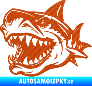 Samolepka Žralok 021 levá 3D karbon oranžový