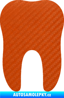 Samolepka Zub 001 stolička 3D karbon oranžový