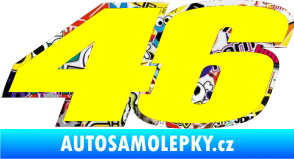 Samolepka 46 Valentino Rossi barevná Sticker bomb