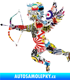 Samolepka Amor 001 levá cupid andílek Sticker bomb