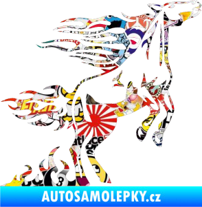 Samolepka Animal flames 001 pravá kůň Sticker bomb