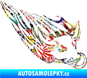 Samolepka Animal flames 010 pravá býk s kruhem Sticker bomb