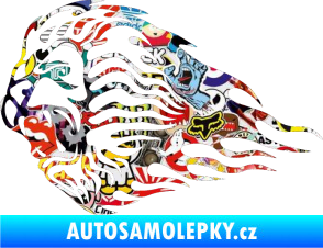Samolepka Animal flames 014 levá lev Sticker bomb