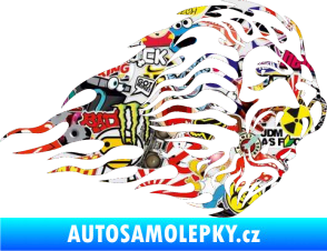 Samolepka Animal flames 014 pravá lev Sticker bomb