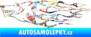 Samolepka Animal flames 017 levá vlk Sticker bomb