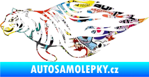Samolepka Animal flames 021 levá tygr Sticker bomb