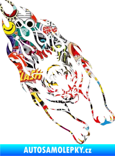 Samolepka Animal flames 024 pravá tygr Sticker bomb