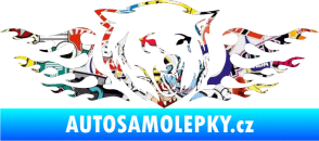 Samolepka Animal flames 034 pravá  vlk Sticker bomb