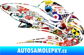 Samolepka Animal flames 037 levá žralok Sticker bomb