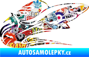 Samolepka Animal flames 037 pravá žralok Sticker bomb