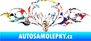 Samolepka Animal flames 038 levá  vlk Sticker bomb