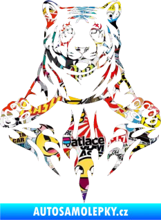 Samolepka Animal flames 045 pravá tygr Sticker bomb