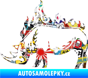 Samolepka Animal flames 049 levá nosorožec Sticker bomb