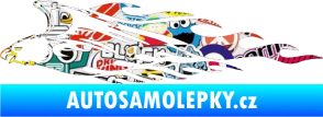 Samolepka Animal flames 052 levá orel Sticker bomb