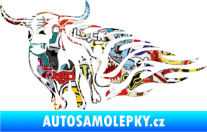 Samolepka Animal flames 057 levá býk Sticker bomb