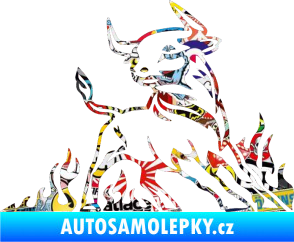 Samolepka Animal flames 062 pravá býk Sticker bomb