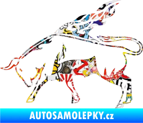 Samolepka Animal flames 067 levá býk Sticker bomb