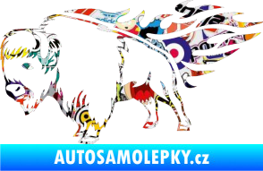 Samolepka Animal flames 077 levá býk Sticker bomb