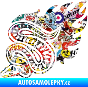 Samolepka Animal flames 086 levá had Sticker bomb