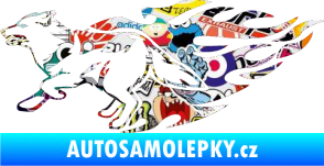 Samolepka Animal flames 090 levá vlk Sticker bomb