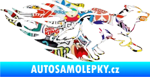 Samolepka Animal flames 090 pravá  vlk Sticker bomb