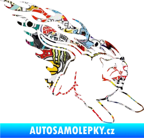 Samolepka Animal flames 096 pravá puma Sticker bomb