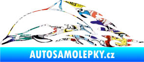 Samolepka Animal flames 099 levá delfín Sticker bomb
