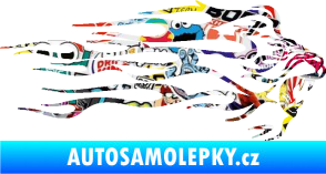 Samolepka Animal flames 103 pravá lev Sticker bomb