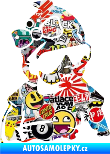 Samolepka Baby on board 001 pravá miminko s brýlemi a s mašlí Sticker bomb