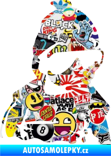 Samolepka Baby on board 002 pravá miminko s brýlemi Sticker bomb