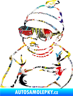 Samolepka Baby on board 003 levá miminko s brýlemi Sticker bomb