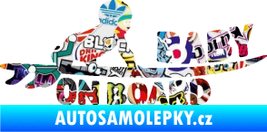 Samolepka Baby on board 010 pravá surfing Sticker bomb