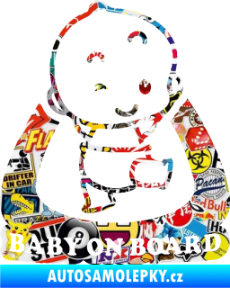 Samolepka Baby on board 011 pravá s nápisem Sticker bomb