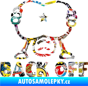 Samolepka Back off panáček Sticker bomb
