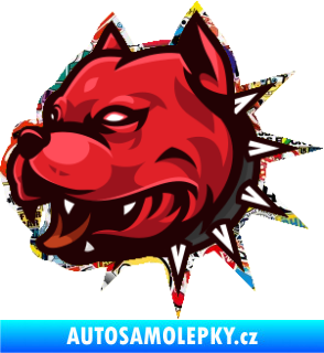 Samolepka Barevný pes 004 s konturou levá Sticker bomb
