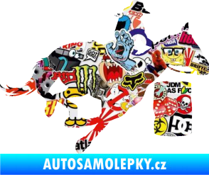 Samolepka Barrel racing 001 pravá cowgirl rodeo Sticker bomb