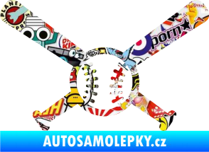 Samolepka Baseball míček a pálky Sticker bomb