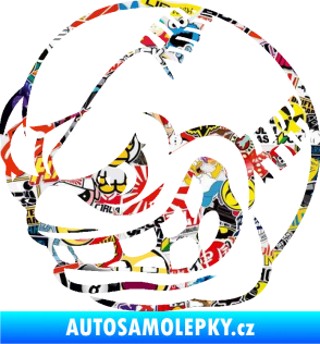 Samolepka Baseballový míček 001 levá s obličejem Sticker bomb