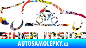Samolepka Biker inside 001 motorkář v autě Sticker bomb