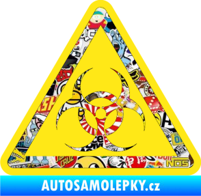 Samolepka Biohazard barevný trojúhelník Sticker bomb