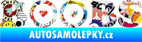 Samolepka Boobs nápis se srdíčky Sticker bomb