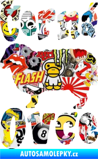 Samolepka Černá ovce nápis s ovečkou Sticker bomb
