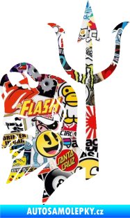 Samolepka Čert 003 levá s vidlemi Sticker bomb